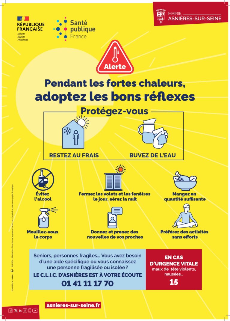 Vigilance jaune canicule : mobilisation CPTS / Ville d&rsquo;Asnières